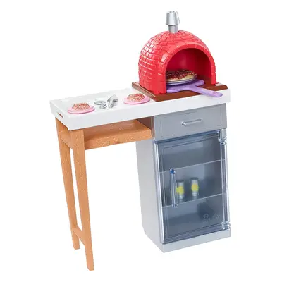 Barbie FXG39 Outdoor Furniture Set, Brick Pizza Oven, Multicolored