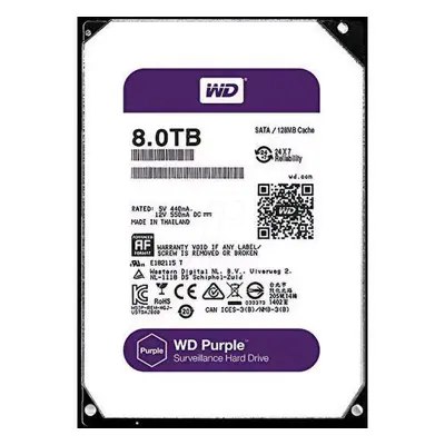 WD Purple 8TB Surveillance Hard Disk Drive - RPM Class SATA Gb/s 128MB Cache 3.5 Inch - WD80PUZX