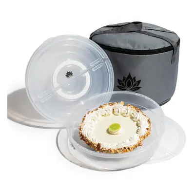 2 Pack Pie Carrier with Lid Insulated Food Carrying Case Bag Food Storage Containers for Pies Ch