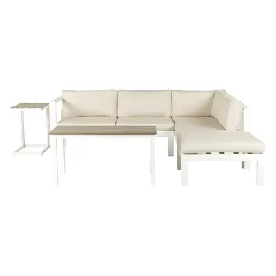 Garden Corner Sofa Set Seater MESSINA Metal Beige