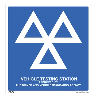 Warning Safety Sign - MOT Testing Station - Rigid Plastic - Pack of