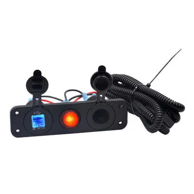 12C-24V 3.1A Dual USB Charger Socket LED Switch Panel Power Supply Waterproof Marine Car Boat