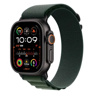 Apple Watch Ultra 49mm(GPS+Cellular) (MX4R3, Black Titanium Dark Green Alpine Loop - M)