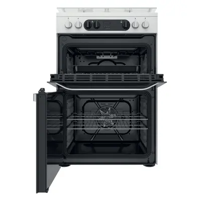 60cm Double Oven Dual Fuel Cooker : White