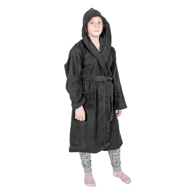 (Black, Years) Kids Hooded Egyptian Cotton Bathrobe