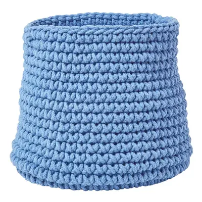 (Blue) Cotton Knitted Round Storage Basket, x cm