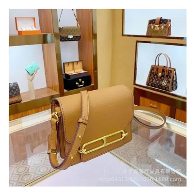 (Golden brown) The Head Layer Of Cowhide Pork Nose Tofu Bag Female Bag Spring And Summer New Sho