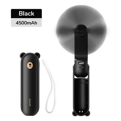 (4500mAh black F8X) JISULIFE Portable Fan Mini Handheld Fan USB 4500mAh Recharge Hand Held Small