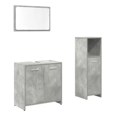 vidaXL Piece Bathroom Furniture Set Concrete Grey Engineered Wood