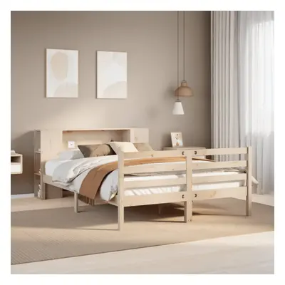 vidaXL Bookcase Bed without Mattress 135x190 cm Double Solid Wood Pine