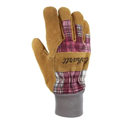 Carhartt womens Suede Work-knit Cold Weather Gloves Wild Rose Plaid