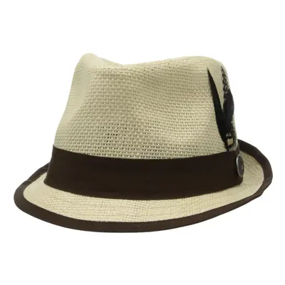 Ben Sherman Men's Solid Straw Trilby Hat Natural Large/X-Large