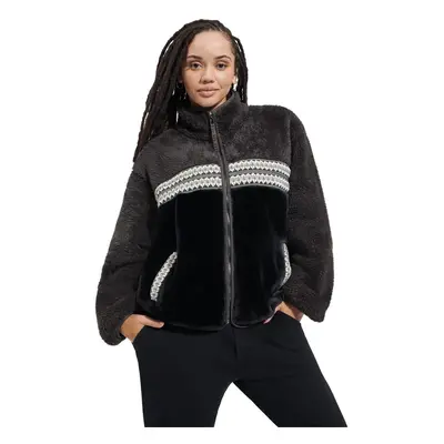 UGG Women's Marlene Sherpa Jacket H Braid Coat Black Heritage Braid I