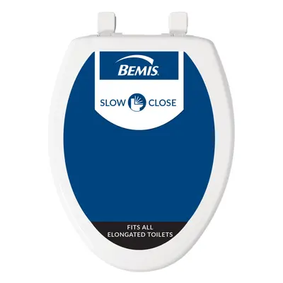 BEMIS 7300SLEC Toilet Seat will Slow Close and Removes Easy for Cleaning ELONGATED White