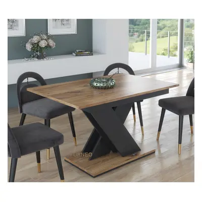 Furneo Modern Dining Table Extendable 120-160cm Oak Effect Tavolo03 MDF