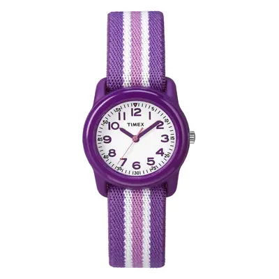 TIMEX TIME MACHINES 29mm Purple Stripe Elastic Fabric Kids Watch