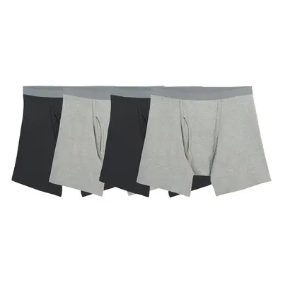 Fruit of the Loom Men's Premium Boxer Brief (4 Pack), Black/Gray, Large