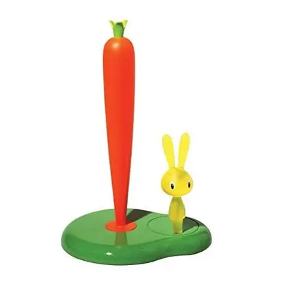 A di Alessi Bunny and Carrot Kitchen Roll Holder in Thermoplastic resin, Green