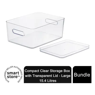 SmartStore Compact Clear Storage Box w/ Transparent Lid - Large, 15.4L