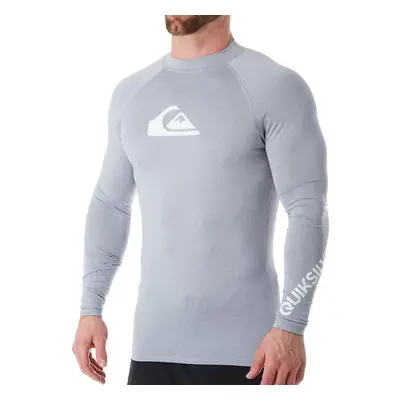 Quiksilver mens All Time Long Sleeve Rashguard Upf Sun Protection Surf Rash guard Shirt Sleet He