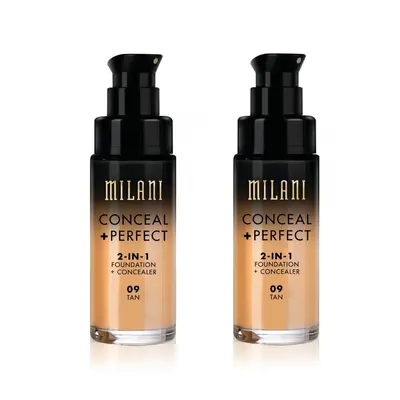 Milani Conceal And Perfect In Foundation + Concealer Tan 30ml x2