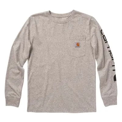 Carhartt Boys' Knit Long Sleeve Crewneck T-Shirt Grey Heather Medium (10/12)