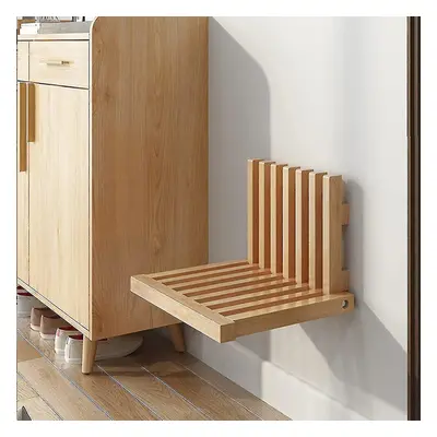 (Shower Seat Bench Wall Mounted Folding Stool Chair Shower Stool, Indoor Shower Solid Wood Shoe 