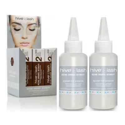 Hive Of Beauty Long Last Eyelash Eyebrow Tint Brown 20ml x & Free Peroxide