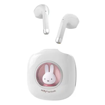 (Pink) Miffy Bluetooth Wireless EarBuds Headset TWS Bluetooth 5.3 Touch Control