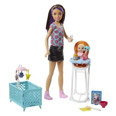 Barbie Skipper Babysitters Inc Dolls & Accessories Set with Brunette Skipper Doll Small Doll & B