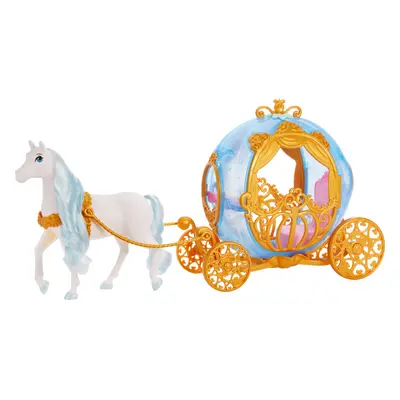 Mattel Disney Princess Toys Cinderellas Rolling Carriage Fashion Doll-Sized with White Horse Fea