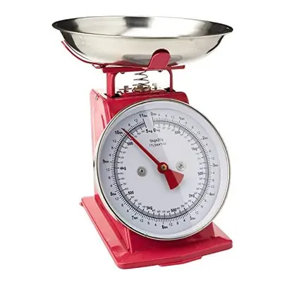 Premier Housewares Retro Kitchen Scales with Bowl Stainless Steel Food Cooking Scales 5kg Food S