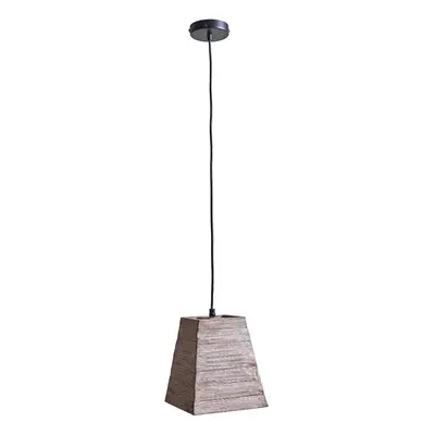 Modern Natural Rustic Wood Square Ceiling Light Shade - Complete with a 4w LED Filament Bulb [27