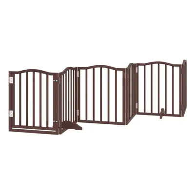 (brown oak, x x cm/ pcs) vidaXL Dog Gate with Door Foldable Pet Gate Dog Fence Pet BarrierÃÂ Po