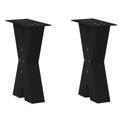 (black, x (42-43) cm (80 mm)/ pcs) vidaXL Dining Table Legs X-Shaped Desk Legs Kitchen Metal Fur