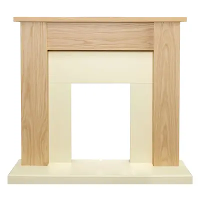 Adam New England Fireplace in Oak & Cream, Inch