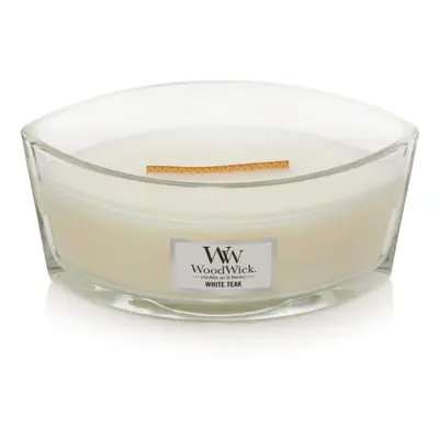 Yankee Candle WoodWick Ellipse Scented Candle White Teak 16oz | Up to Hours Burn Time Christmas 