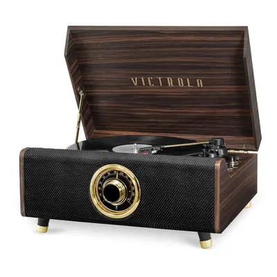 Victrola's 4-in-1 Highland Bluetooth Record Player with 3-Speed Turntable with FM Radio Espresso