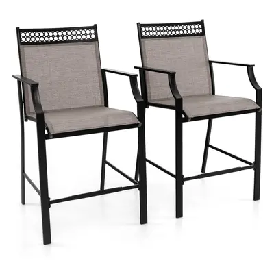 Outdoor Patio Chair Set of Home Patio Counter Height Chairs w/Footrest