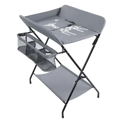 Folding Infant Changing Station Baby Nursery Table with Unit Storage Bags