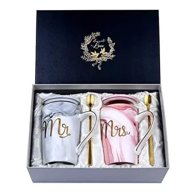 Mr and Mrs Coffee Cups Set Wedding Gifts for Couple Engagement Bridal Shower Bride and Groom Ann