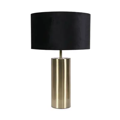 ValueLights Lexy Black Velvet and Gold Dimmer Touch Table Lamp & Bulb