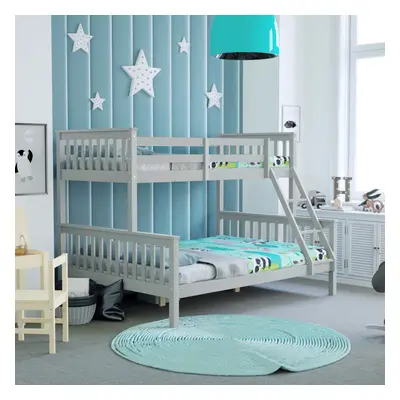 (Grey) Milan Triple Bunk Bed Single Double High Sleeper