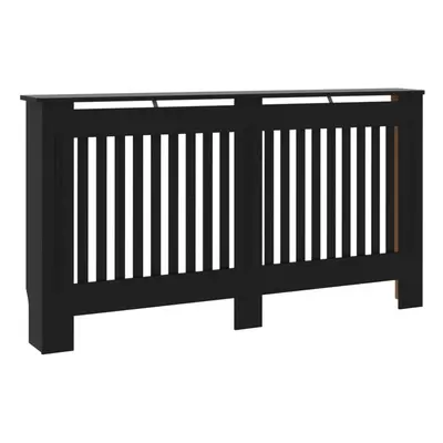 vidaXL Radiator Cover Black MDF Wood Grill Cabinet Heater Shelf Heating Unit