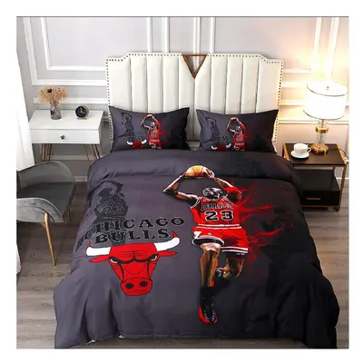 (Double-200x200cm, 3) NBA Basketball Star 3D Bedding Single Double Down Children's Quilt Cover S