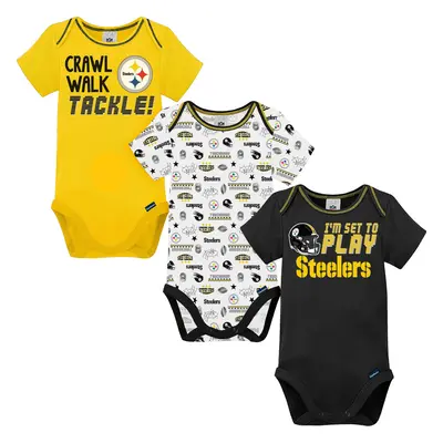 Gerber Unisex Baby Baby Boys NFL Pack Short Sleeve Onesie Bodysuit Team Color Months