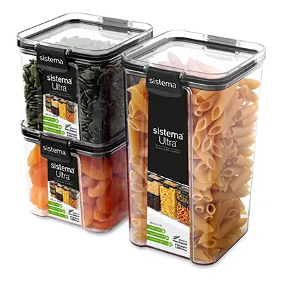 Sistema Ultra Tritan Airtight Pantry & Kitchen Storage Containers | Square Plastic Food Containe