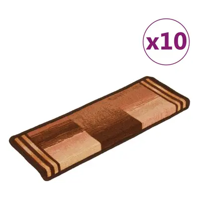 (brown) vidaXL Self-adhesive Stair Mats Carpet Stair Treads Stair Step Protector Rug