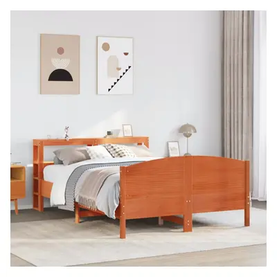 vidaXL Bed Frame without Mattress Wax Brown 140x200 cm Solid Wood Pine