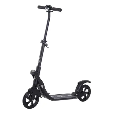 HOMCOM Folding Kick Scooter Teens Adult Ride On Adjustable Big Wheels Black